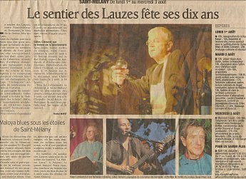 29 juillet 2011-Le Dauphiné Libéré-Le sentier des Lauzes fête ses 10 ans