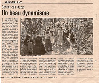 16 avril 2009 - La Tribune - Un beau dynamisme